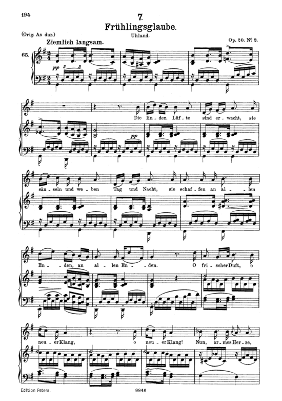 Fr hlingsglaube D.686 (Gesang mittel + Klavier) (Klavier  Gesang mittel) von Franz Schubert