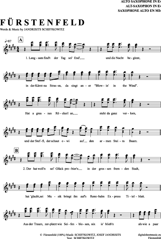 F rstenfeld (Alt-Sax) (Alt Saxophon) von STS