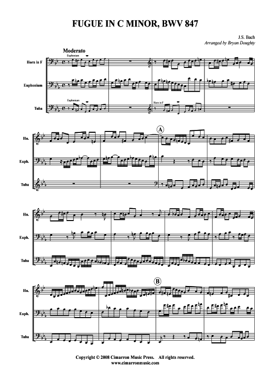 Fuge in C-Moll (Bariton Horn Tuba) (Trio (Blech Brass)) von J. S. Bach