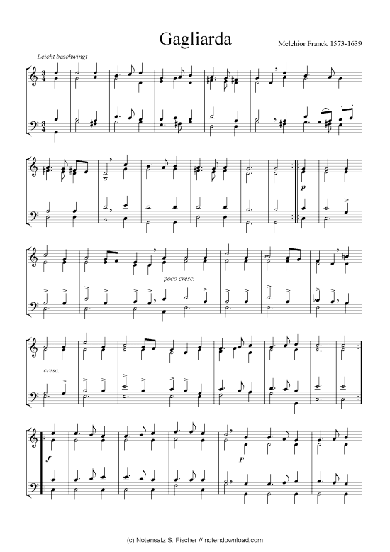 Gagliarda III (Quartett Bl ser klingend) (Posaunenchor) von Melchior Franck 1573-1639