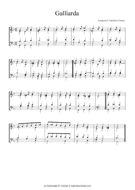 Galliarda (Quartett in C) (Quartett (4 St.)) von Melchior Franck