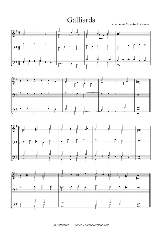 Galliarda (Quartett in C) (Quartett (4 St.)) von Valentin Hausmann