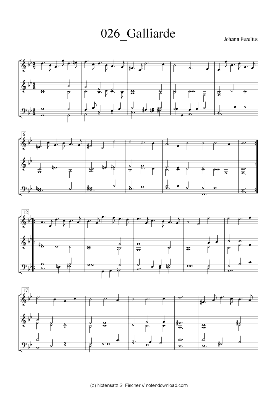 Galliarde (Quintett in C) (Quintett (Blech Brass)) von Johann Pezelius