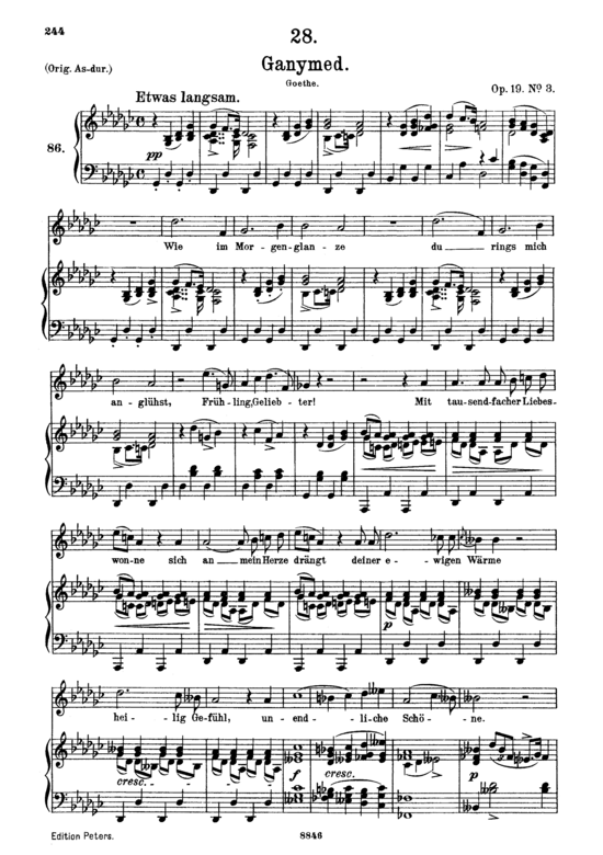Ganymed D.544 (Gesang mittel + Klavier) (Klavier  Gesang mittel) von Franz Schubert