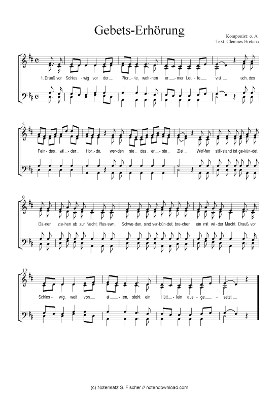 Gebets-Erh rung (Gemischter Chor) (Gemischter Chor) von Das geistliche Volkslied
