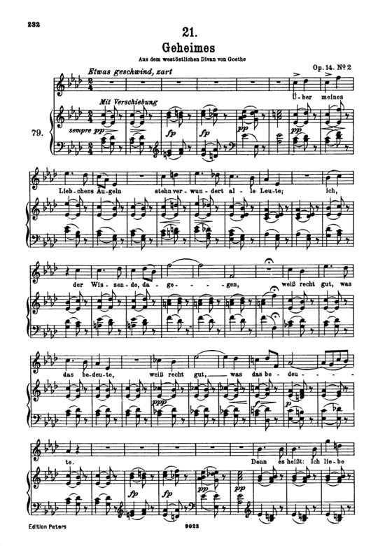 Geheimes D.719 (Gesang hoch + Klavier) (Klavier  Gesang hoch) von Franz Schubert