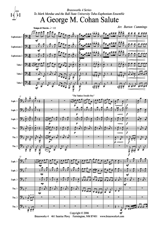 George M. Cohan Salute (Tuba Ensemble) (Ensemble (Blechbl ser)) von Cohan