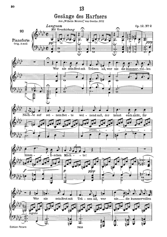 Ges auml nge des Harfners D.478-2 (Gesang tief + Klavier) (Klavier  Gesang tief) von Franz Schubert