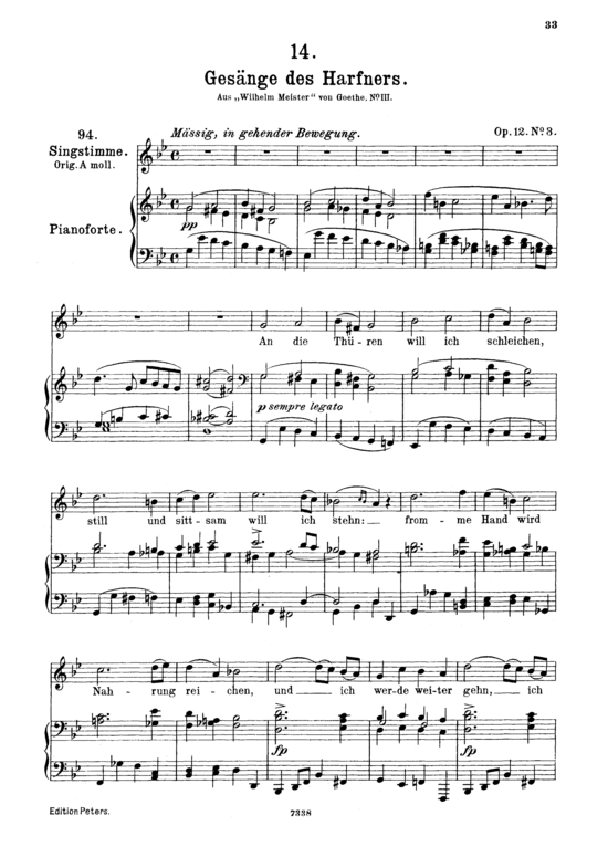 Ges auml nge des Harfners D.478-3 (Gesang mittel + Klavier) (Klavier  Gesang mittel) von Franz Schubert