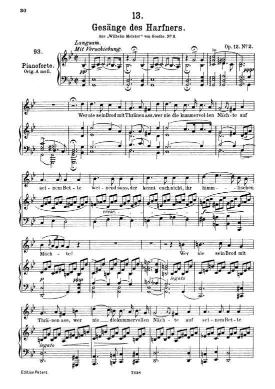 Ges nge des Harfners D.478-2 (Gesang mittel + Klavier) (Klavier  Gesang mittel) von Franz Schubert