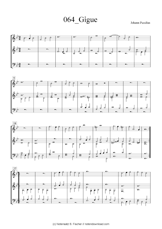 Gigue (Quintett in C) (Quintett (Blech Brass)) von Johann Pezelius