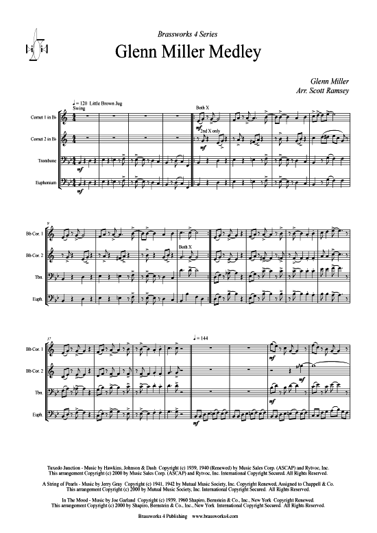 Glenn Miller Medley (2xTromp in B Horn in F (Pos) Pos) (Quartett (Blech Brass)) von Glenn Miller