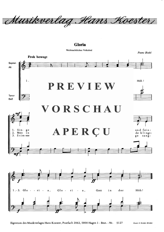 Gloria (Gemischter Chor) (Gemischter Chor) von Franz Biebl