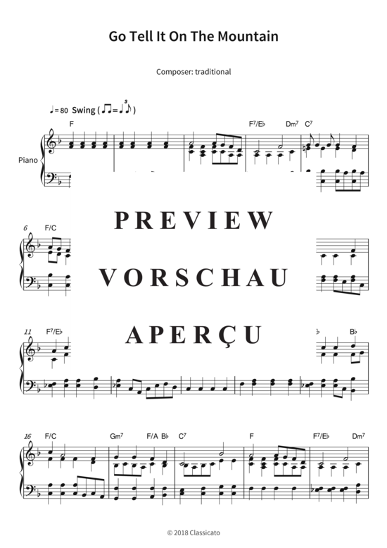 Go Tell It On The Mountain (Klavier Solo) (Klavier Solo) von traditional