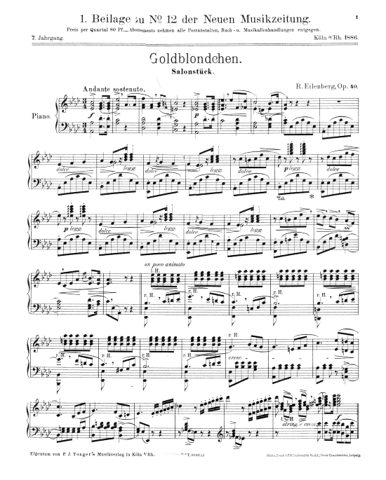 Goldblondchen (Klavier Solo) (Klavier Solo) von Richard Eilenberg