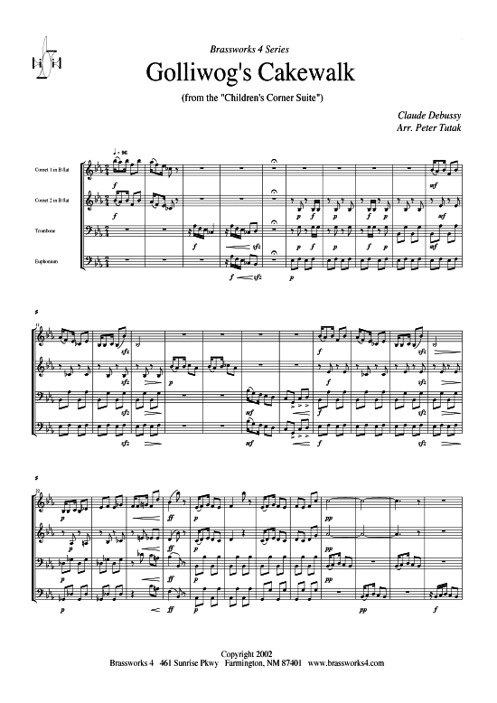 Golliwog s Cakewalk (2xTromp in B Horn in F (Pos) Pos) (Quartett (Blech Brass)) von Claude Debussy