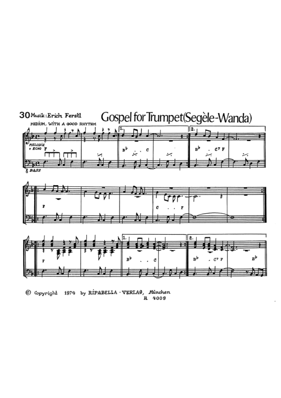 Gospel for Trumpet (Segele-Wanda) (Klavier Solo)) (Klavier Solo) von Erich Ferstl