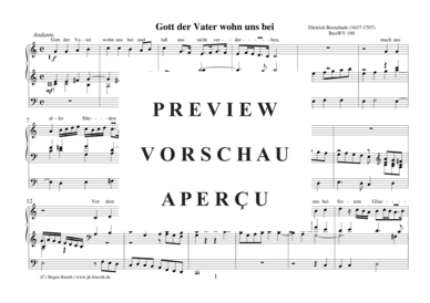 Gott der Vater wohn uns bei BuxWV 190 (Orgel Solo) (Orgel Solo) von Dietrich Buxtehude
