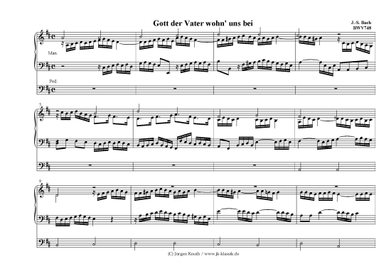 Gott der Vater wohn uns bei  BWV748 (Orgel Solo) (Orgel Solo) von Johann-Sebastian Bach (1685-1750)