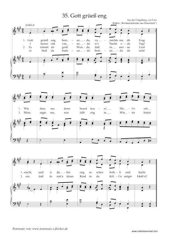Gott gr e eng (Klavier + Gesang) (Klavier  Gesang) von Weihnachtslied aus Linz