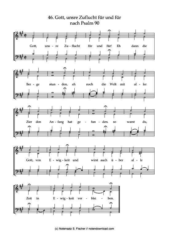 Gott unsre Zuflucht f r und f r (Gemischter Chor) (Gemischter Chor) von Psalme des Kantons Schaffhausen (1867)
