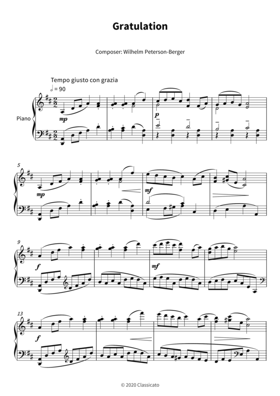 Gratulation (Klavier Solo) (Klavier Solo) von Wilhelm Peterson-Berger