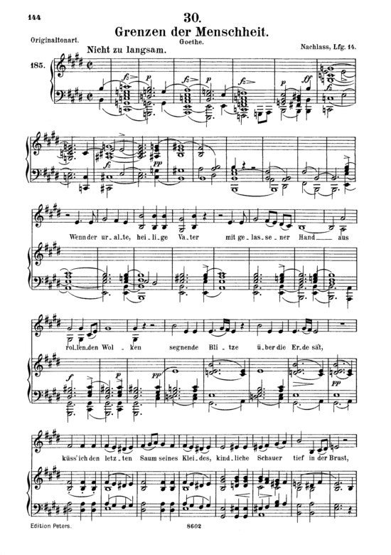Grenzen der Menschheit D.716 (Gesang mittel + Klavier) (Klavier  Gesang mittel) von Franz Schubert
