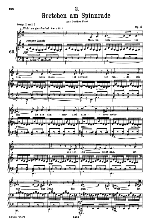 Gretchen am Spinnrade D.118 (Gesang tief + Klavier) (Klavier  Gesang tief) von Franz Schubert