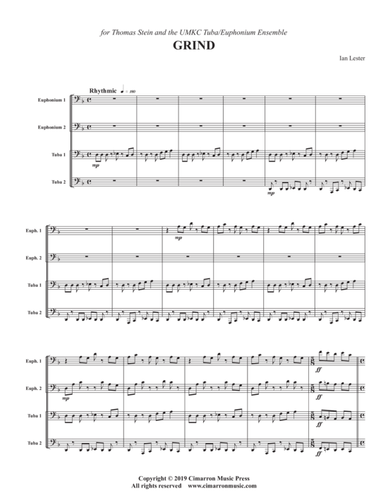 Grind (Tuba Quartett EETT) (Quartett (Tuba)) von Ian Lester