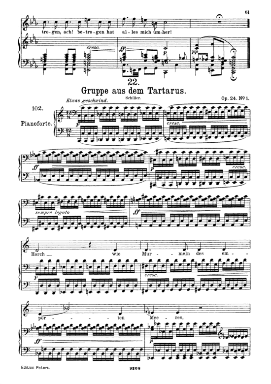 Gruppe aus dem Tartarus D.583 (Gesang hoch + Klavier) (Klavier  Gesang hoch) von Franz Schubert