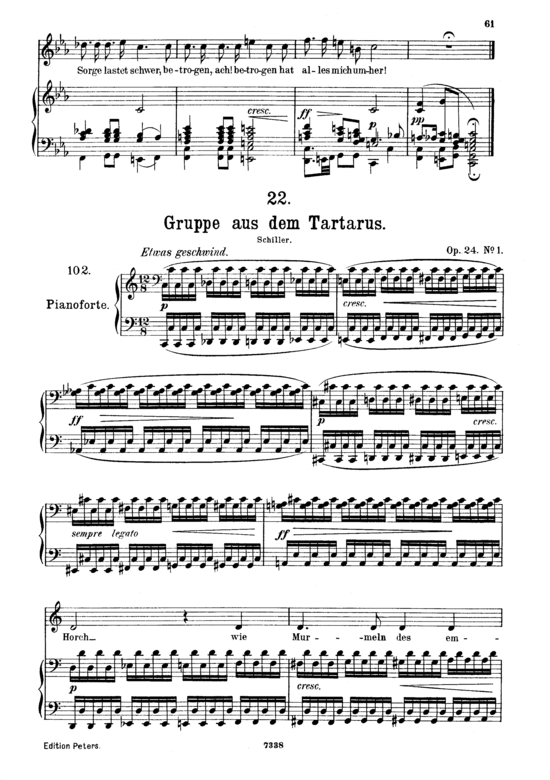 Gruppe aus dem Tartarus D.583 (Gesang mittel + Klavier) (Klavier  Gesang mittel) von Franz Schubert
