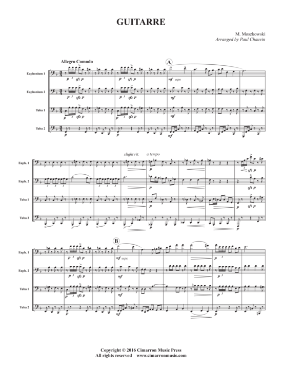 Guitarre (Tuba Quartet EETTt) (Quartett (Tuba)) von M Moszkowski