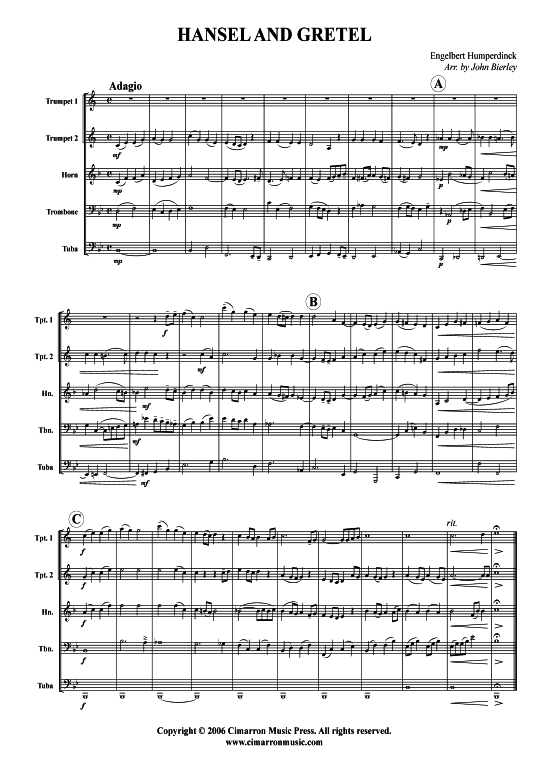 H auml nsel und Gretel (Blechbl auml serquintett) (Quintett (Blech Brass)) von Engelbert Humperdinck