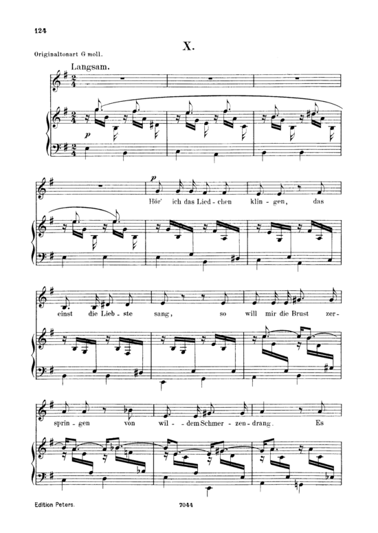 H ouml r acute ich das Liedchen klingeln Op.48 No.10 (Gesang tief + Klavier) (Klavier  Gesang tief) von Robert Schumann