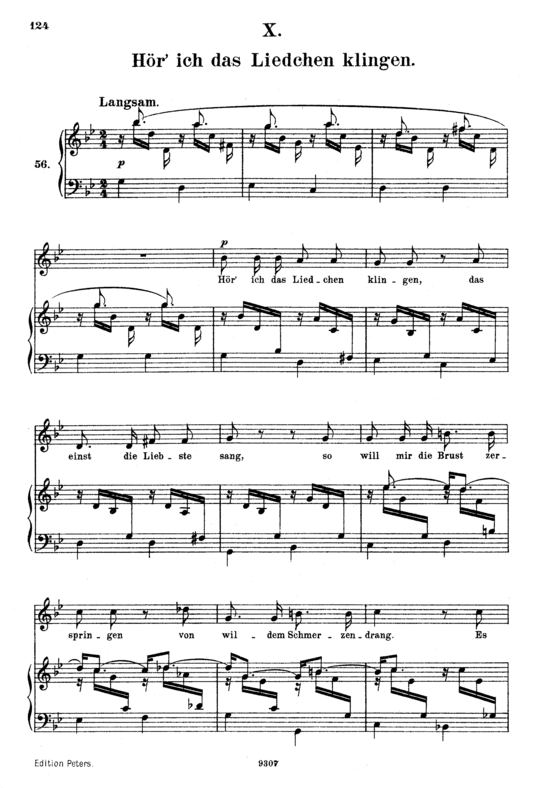 H ouml r acute ich das Liedchen klingen Op.48 No.10 (Gesang hoch + Klavier) (Klavier  Gesang hoch) von Robert Schumann