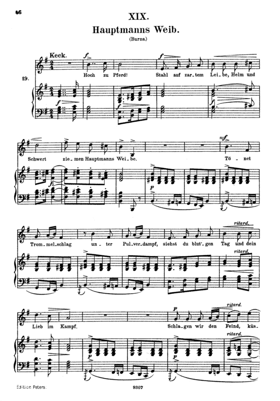 Hauptmanns Weib Op.25 No.19 (Gesang hoch + Klavier) (Klavier  Gesang hoch) von Robert Schumann