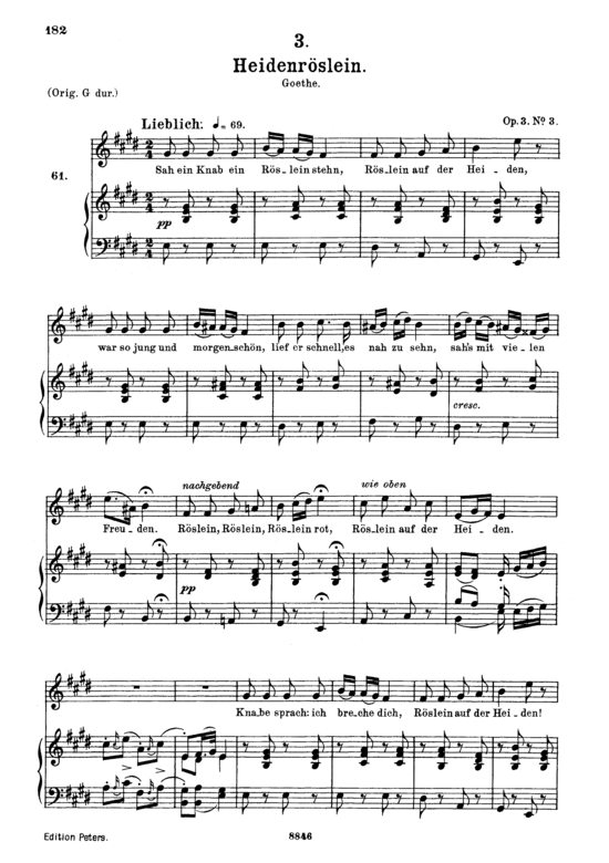 Heidenr slein D.257 (Gesang mittel + Klavier) (Klavier  Gesang mittel) von Franz Schubert