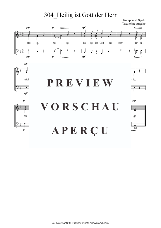 Heilig ist Gott der Herr (Gemischter Chor SAB) (Gemischter Chor (SAB)) von Spohr