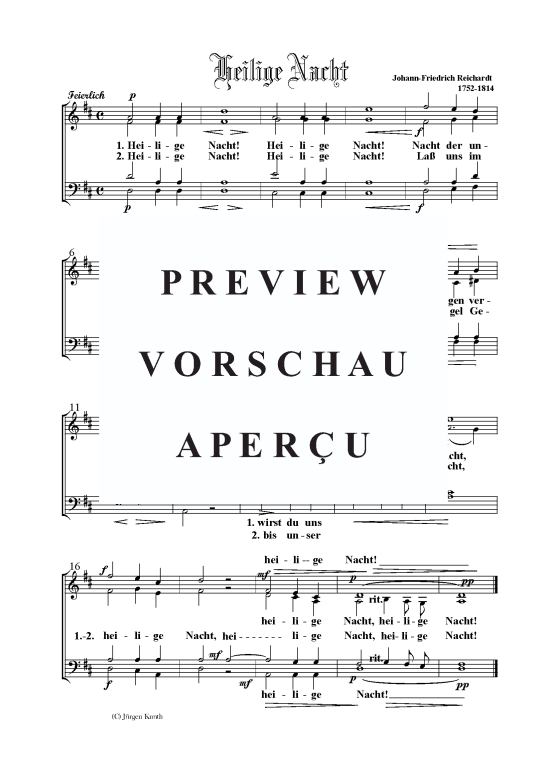 Heilige Nacht (Gemischter Chor) (Gemischter Chor) von Johann-Friedrich Reichardt