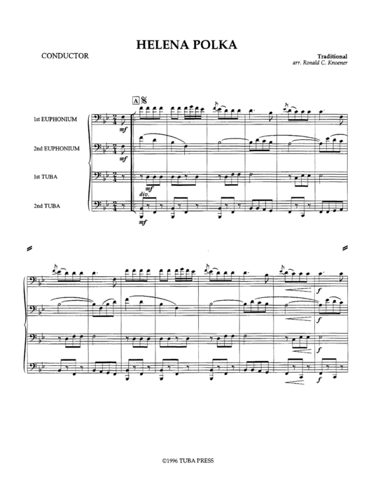Helena Polka (Tuba Quartett EETT) (Quartett (Tuba)) von Ronald Knoener