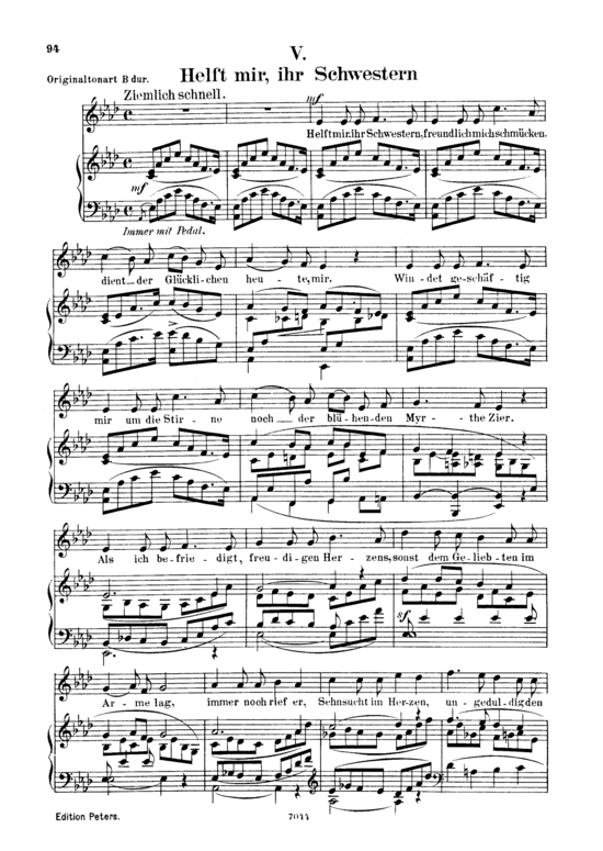Helft mir ihr Schwestern Op.42 No.5 (Gesang tief + Klavier) (Klavier  Gesang tief) von Robert Schumann