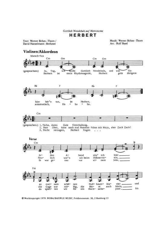 Herbert (Combo-Band) (Combo Band (mit 6 Bl ser)) von Gottlieb Wendehals