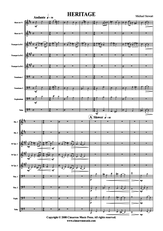 Heritage (Brass Ensemble) (Ensemble (Blechbl ser)) von Michael Stewart
