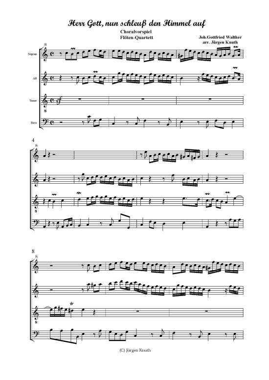 Herr Gott nun schleu den Himmel auf (Bl ser-Quartett) (Quartett (Blech Brass)) von Joh.-Gottfried Walther