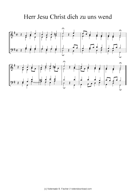 Herr Jesu Christ dich zu uns wend (Klavier Solo) (Klavier Solo) von Johann Ch. G. Stade (Hrsgb.) 1830