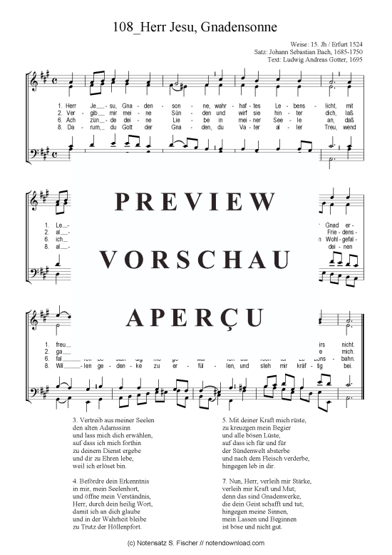 Herr Jesu Gnadensonne (Gemischter Chor) (Gemischter Chor) von Chorsatz Alte Meister