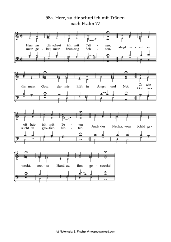 Herr zu dir schrei ich mit Tr nen I (Gemischter Chor) (Gemischter Chor) von Psalme des Kantons Schaffhausen (1867)