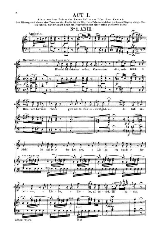 Hier soll ich dich denn sehen Konstanze (Klavier + Tenor Solo)  (Klavier  Tenor) von W. A. Mozart (K.384)