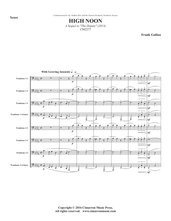 High Noon (Posaunen Ensemble1-8 Posaunen ) (Ensemble (Blechbl ser)) von Frank Gulino