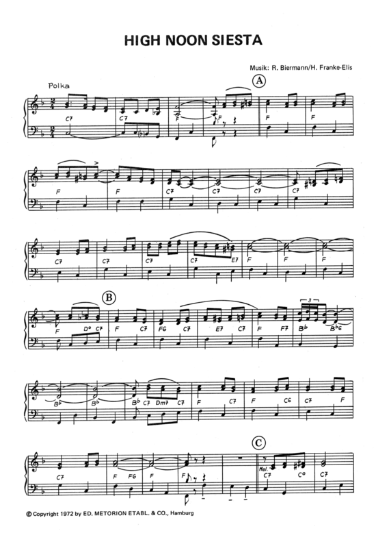 High Noon Siesta (Klavier Solo) (Klavier Solo) von Remon Biermann (1972)